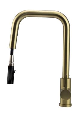 Pure.Sink Elite Steel Crystal-S kuchenny kran PVD szczotkowane złoto z wyciąganą wylewką PS8050-60