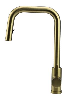 Pure.Sink Elite Steel Crystal-S kuchenny kran PVD szczotkowane złoto z wyciąganą wylewką PS8050-60