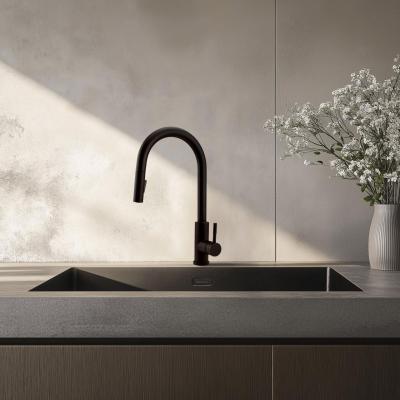 Pure.Sink Elite Steel Stream-S kran kuchenny matowa czerń z wyciąganą wylewką PS8045-10