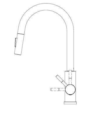Pure.Sink Elite Steel Stream-S bateria kuchenna PVD szczotkowane złoto z wyciąganą wylewką PS8045-60
