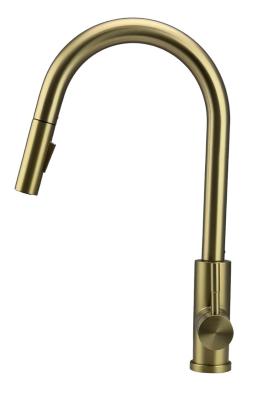 Pure.Sink Elite Steel Stream-S bateria kuchenna PVD szczotkowane złoto z wyciąganą wylewką PS8045-60