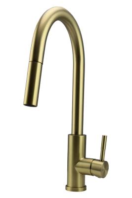 Pure.Sink Elite Steel Stream-S bateria kuchenna PVD szczotkowane złoto z wyciąganą wylewką PS8045-60