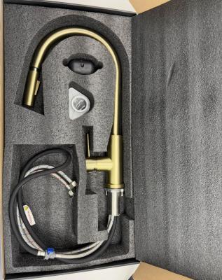 Pure.Sink Elite Steel Stream-S bateria kuchenna PVD szczotkowane złoto z wyciąganą wylewką PS8045-60