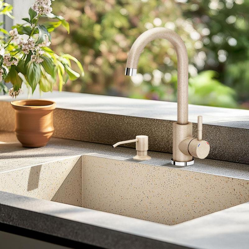 Quadri Manchester Wbudowany Dozownik Mydła Beżowy Piasek - Do Napełniania od Góry 1208967658