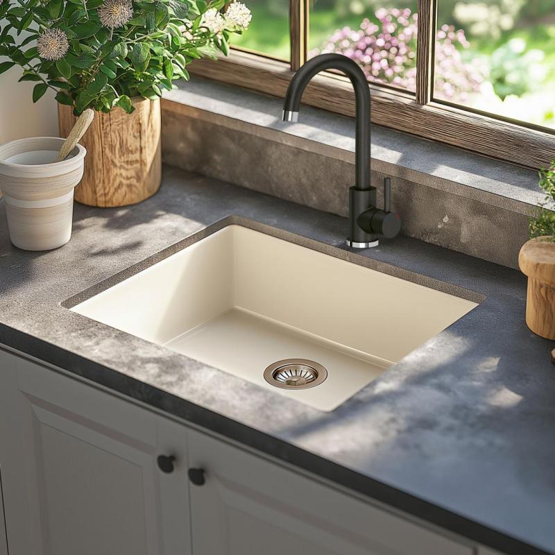 Quadri Coventry Bateria Kuchenna Antracytowa z Obrotową Wylewką 1208967665