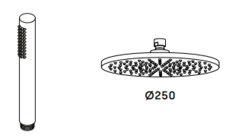 Waterevolution Flow termostatyczny zestaw prysznicowy z deszczownicą PVD Gun Metal 250mm T141TN25GME