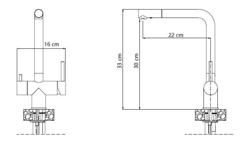 Quadri Ellesmere Bateria Kuchenna ze Stali Nierdzewnej 3-drożna z Dodatkowym Przyłączem do Filtrowanej Wody 1208967782