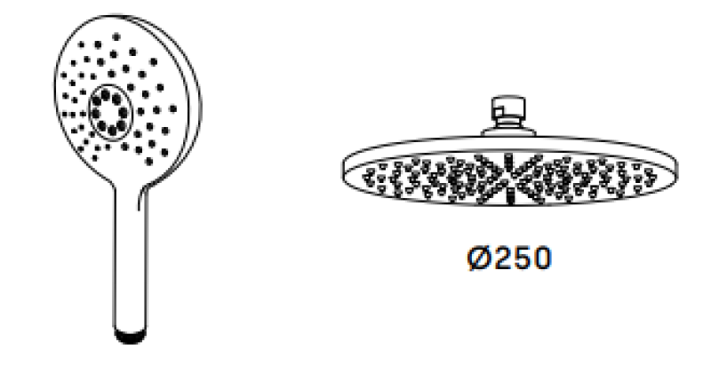 Waterevolution Flow termostatyczny zestaw prysznicowy z deszczownicą PVD złoto White Gold 250mm okrągły T141TNR25WGE