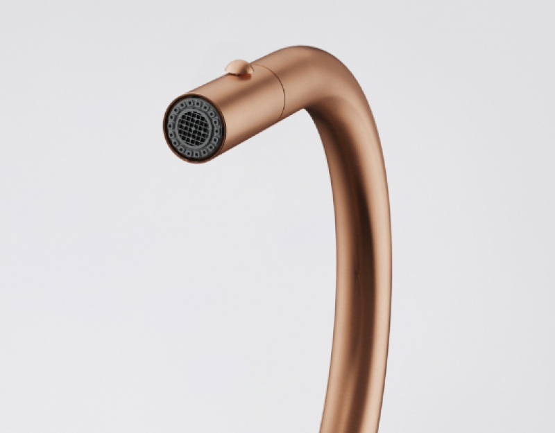 Franke Mythos Masterpiece Bateria kuchenna Miedziana z Wylewką w Kształcie Litery J i Wyciąganą Głowicą Natryskową - 115.0711.557