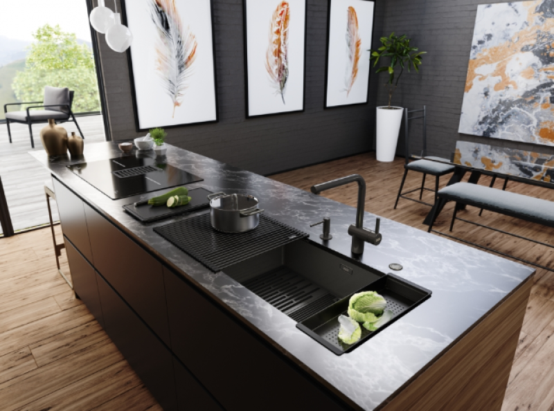 Franke Mythos Masterpiece BXM 210.68 Duży Zlewozmywak Gun Metal PVD Antracyt 685x410mm Montaż na Równo i Podwieszany - 127.0676.885