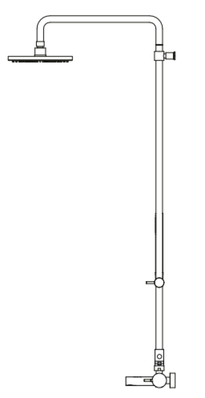 Waterevolution Flow trzy-drogowy mieszacz prysznicowy z rączką i deszczownicą chrom T131N01