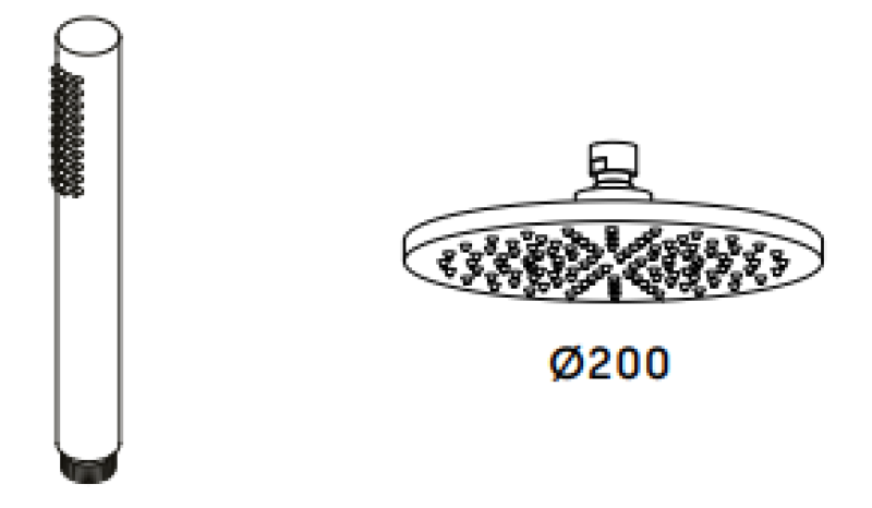Waterevolution Flow drieweg-douchemengkraan met hand- en hoofddouche lichtgoud T131NWGE
