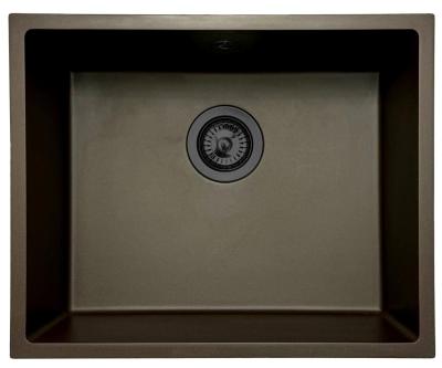 GraniteMy Uniwersalny Granitowy Zlewozmywak Kawiarniany 50x40 cm montaż nawierzchniowy, podwieszany i wpuszczany z korkiem gun metal - 1208967928
