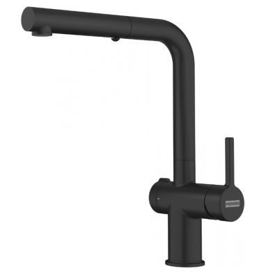 Franke Active Twist Jednouchwytowa Bateria Czarna z Wyciąganą Wylewką i Zintegrowanym Sterowaniem Odpływem 115.0669.769