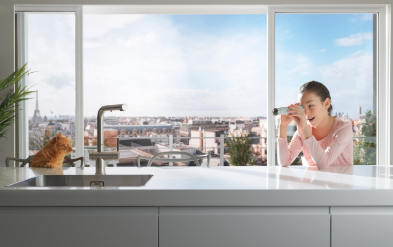 Franke Active Twist Jednouchwytowa Bateria w kolorze stali nierdzewnej z wyciąganą wylewką i zintegrowanym sterowaniem odpływem 115.0653.505