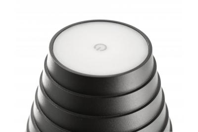 "FIZZI Lampa stołowa LED, 2,5W, 200lm, DC 5V, 1A, 4000 K, bateria 4000 mAh, regulowana, czarna"