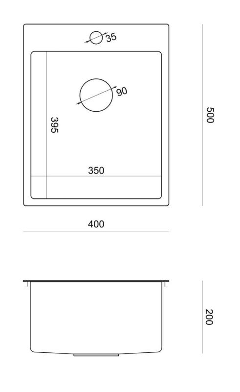 Aquadesign Clara Zlewozmywak Miedziany 40x50cm Nakładany lub Wpuszczany z Półką na Kran i Miedzianym Korkiem - 1208969507