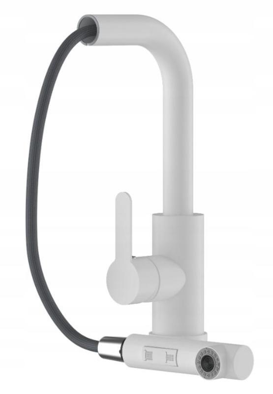 Graniteland Celeste Kuchenny Biały Mieszacz z Wyciąganą Wylewką i Podwójną Funkcją Słuchawki 1208969526