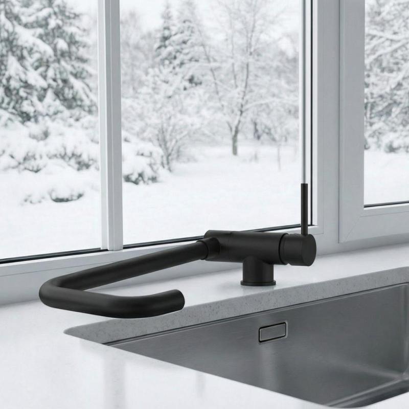 Graniteland Serenity Bateria Kuchenna Czarna z Składaną Wylewką 1208969533