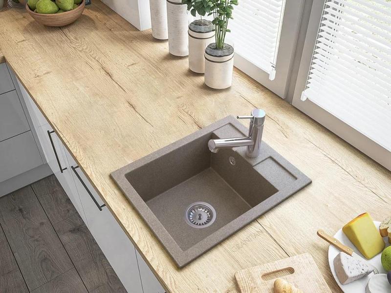 Graniteland Ceres Bateria Kuchenna Chromowana z Wyciąganą Wylewką i Ręcznym Prysznicem z Podwójną Funkcją 1208969535