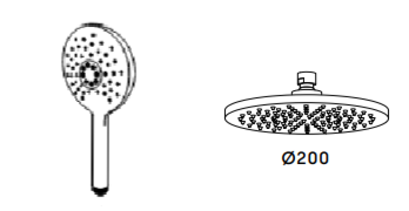 Waterevolution Flow termostatyczna trzydrogowa bateria prysznicowa z deszczownicą i okrągłą rączką prysznicową chrom T131TNR01