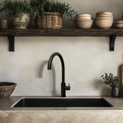 Waterevolution Flow bateria kuchenna z okrągłą obrotową wylewką czarna T158UPR