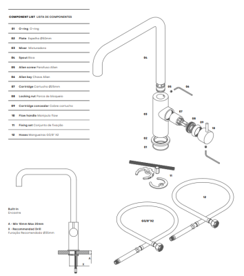 Waterevolution Flow kran kuchenny z wylewką obrotową pod kątem czarny T158HPR