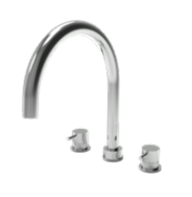 Waterevolution Flow baterie kuchenna 3-otworowa z obrotową wylewką i podłączeniem do filtrowanej wody chrom T152U01