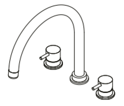 Waterevolution Flow baterie kuchenna 3-otworowa z obrotową wylewką i podłączeniem do filtrowanej wody chrom T152U01