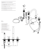 Waterevolution Flow 4-gats keukenmengkraan met uittrekbare sproeier messing T153ULE