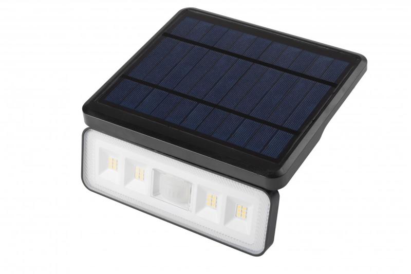 Oświetlenie słoneczne z czujnikiem ruchu i zmierzchu DAVOS, LED, 1000lm, 4000K, 2000mAh, IP54, czarne