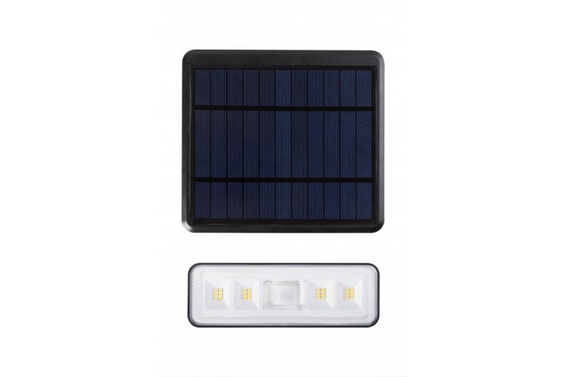 Oświetlenie słoneczne z czujnikiem ruchu i zmierzchu DAVOS, LED, 1000lm, 4000K, 2000mAh, IP54, czarne