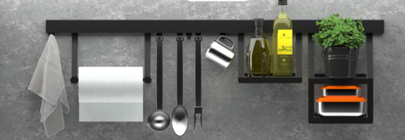 Epka Luxion Potrójny Hak do Relingów Kuchennych Metalowy Czarny 1208969963