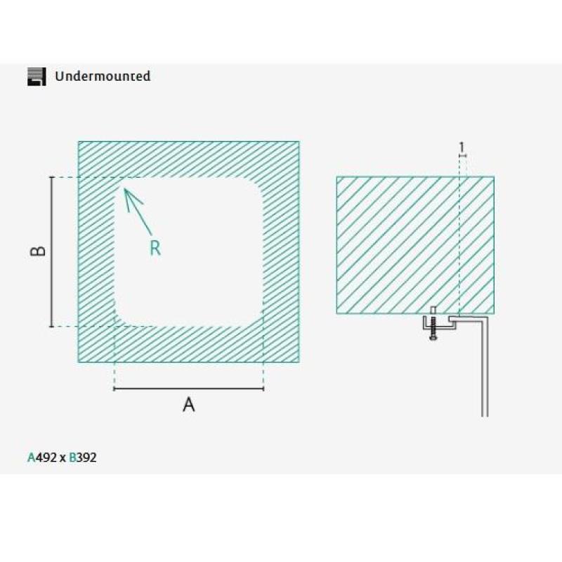 Zlew ze stali nierdzewnej Banka IB5040 o wymiarach 50 x 40 cm, do montażu pod blatem 1208970037