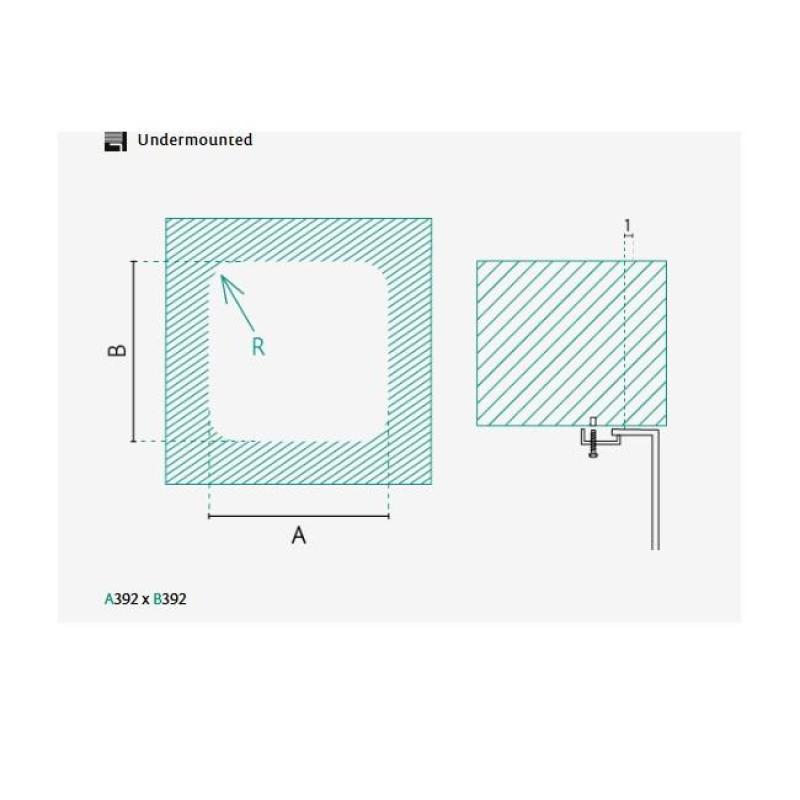 Zlew ze stali nierdzewnej Banka IB4040 40 x 40 cm Podbudowa 1208970039