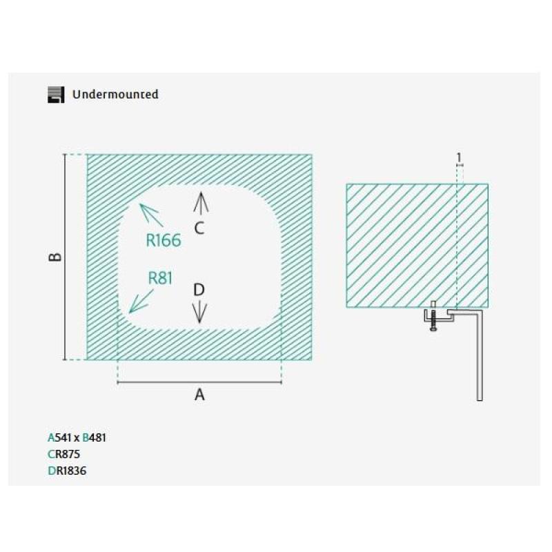 Banka Denver Zlewozmywak ze stali nierdzewnej 54 x 48 cm Podwieszany 1208970048