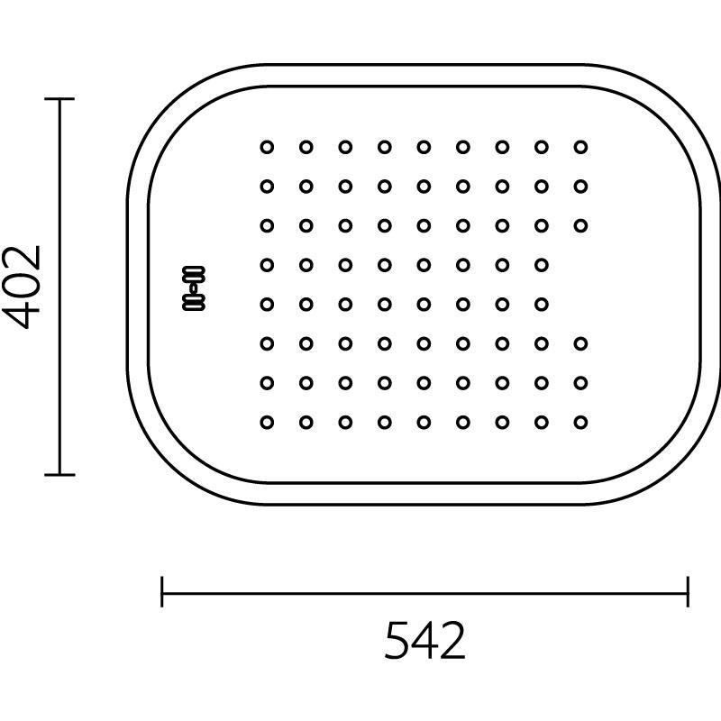 Banka Boston Nierdzewna płytka umywalka z ociekaczem 542 x 402 mm Montaż natynkowy 1208970073