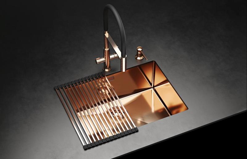 Ausmann Claridge 3-drogowa bateria kuchenna z elastyczną wylewką i filtrowaną wodą – Chrom - 1208970091