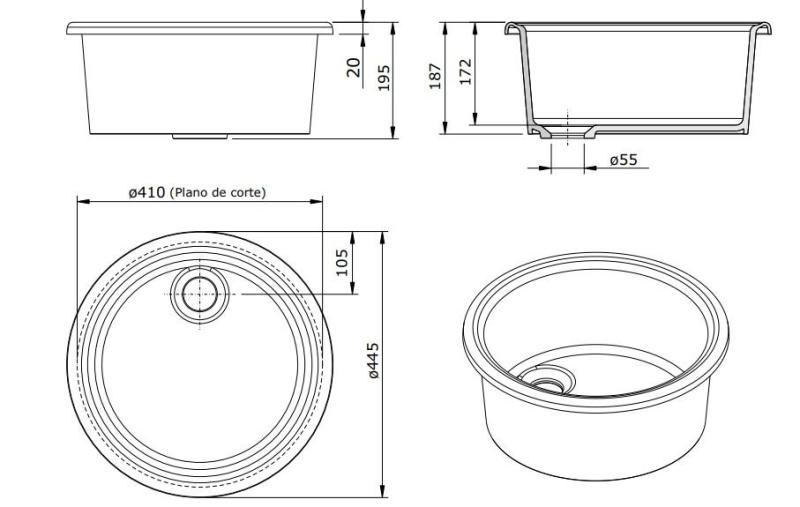 Ausmann Ceramic Brook ceramiczna biała okrągła umywalka nablatowa 1208970092