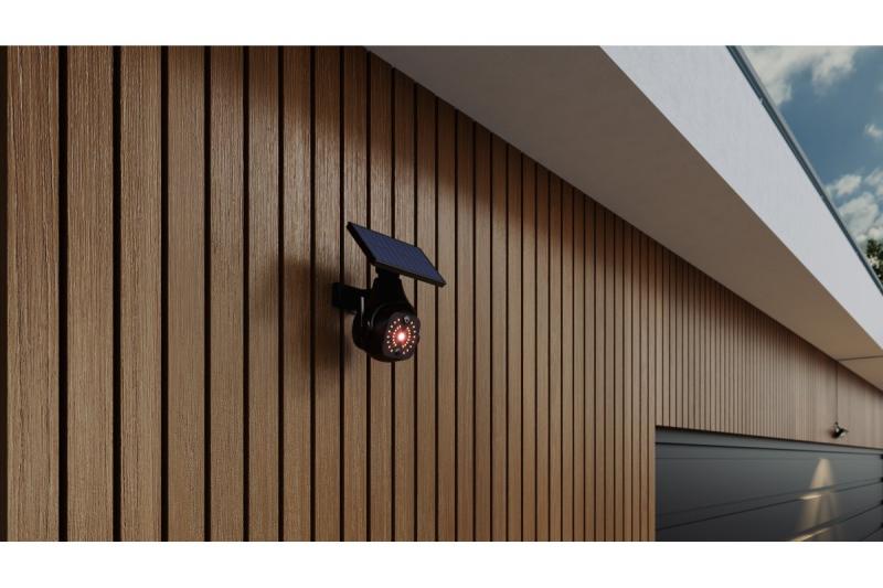 Reflektor słoneczny z czujnikiem ruchu i zmierzchu GUARDOS, LED, 300lm, 6400K, 1200mAh, IP65, atrapa kamery