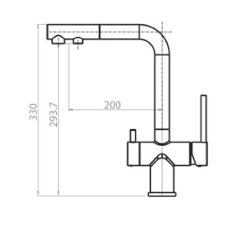 Ausmann Ellington 3-drożna bateria kuchenna z wyciąganą wylewką i filtrem wody – kolor brązowy – 1208970499