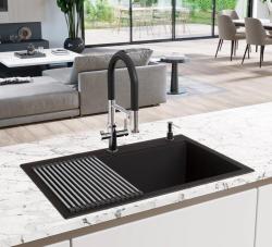 Ausmann Claridge 3-Drożna Kuchennka Bateria z Elastyczną Wylewką i Filtrowaną Wodą – Czarna - 1208970506