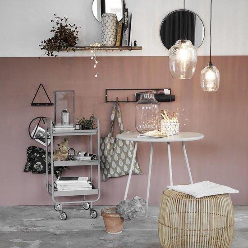 Outlet okrągłe 40 cm Lustro Reflektion Matowe żelazo/Czarny - House Doctor do salonu Fk0201