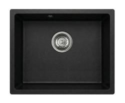 Graniteland Solo Granitowy Czarny Zlew podwieszany 42x34 cm z korkiem ze stali nierdzewnej 1208970611.