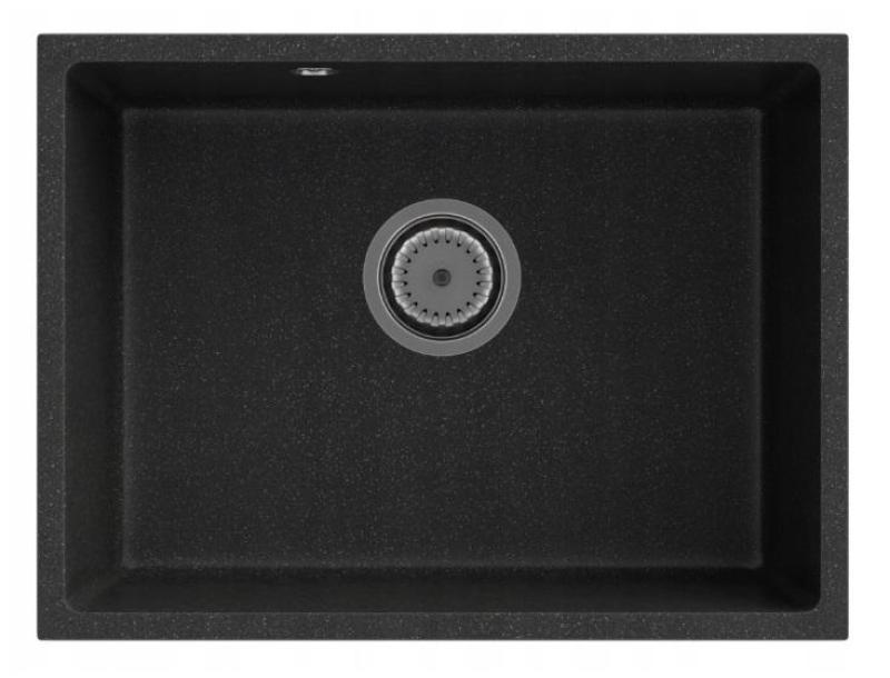 Graniteland Solo Granitowy Biały Zlewozmywak podwieszany 535x400 mm z RVS Korkiem 1208970635.