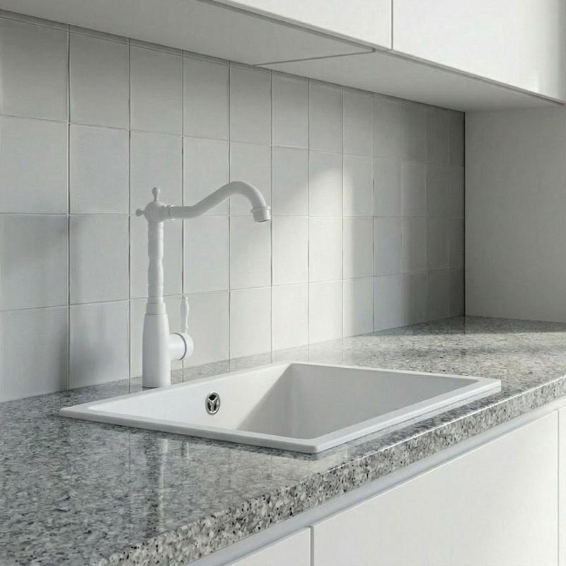 Graniteland Verve klasyczna nostalgiczna Bateria kuchenna biała 1208970653