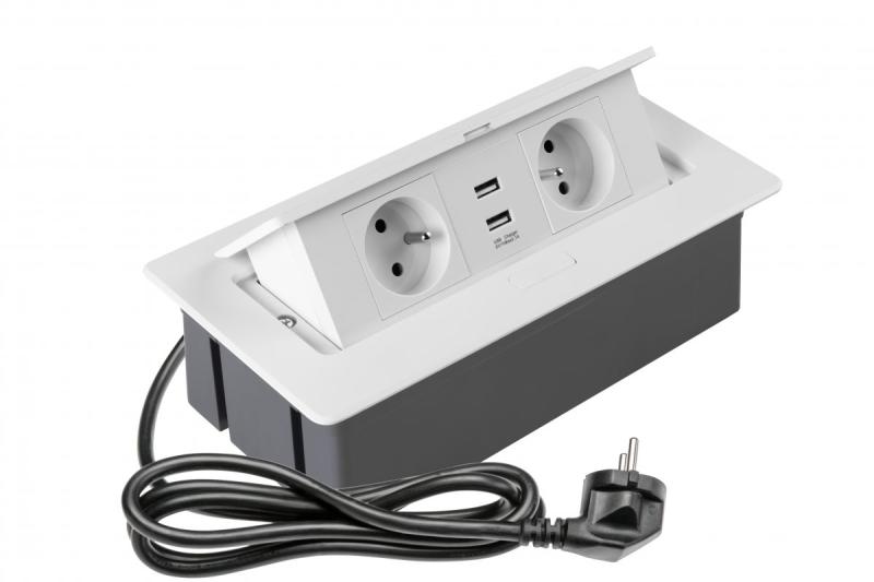 Miękki, wysuwany moduł gniazdek elektrycznych.