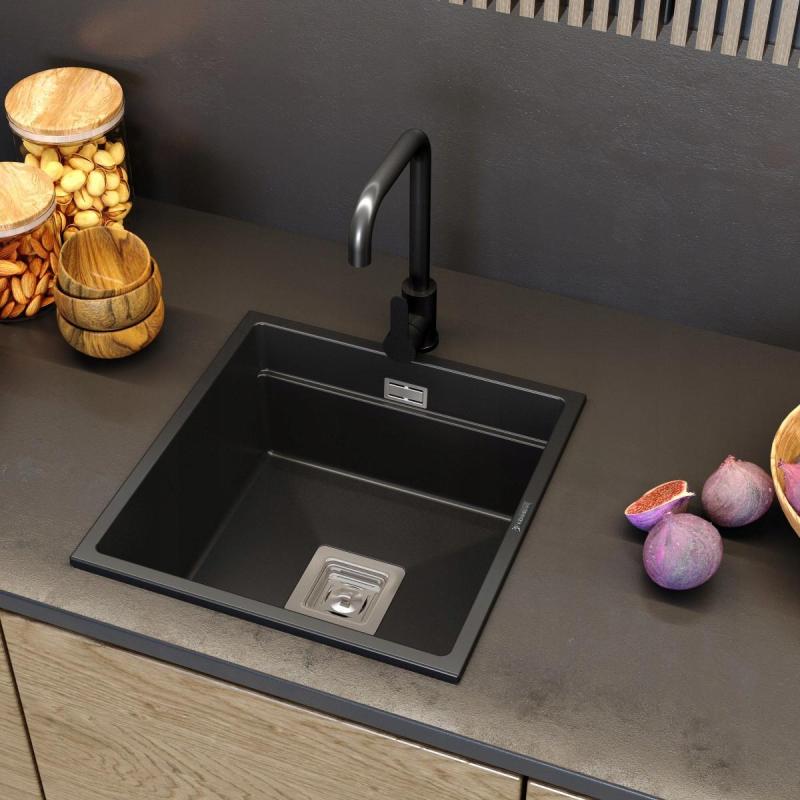 Graniteland Stellar Zwart Keukenmengkraan met Draaibare Uitloop 1208970671
