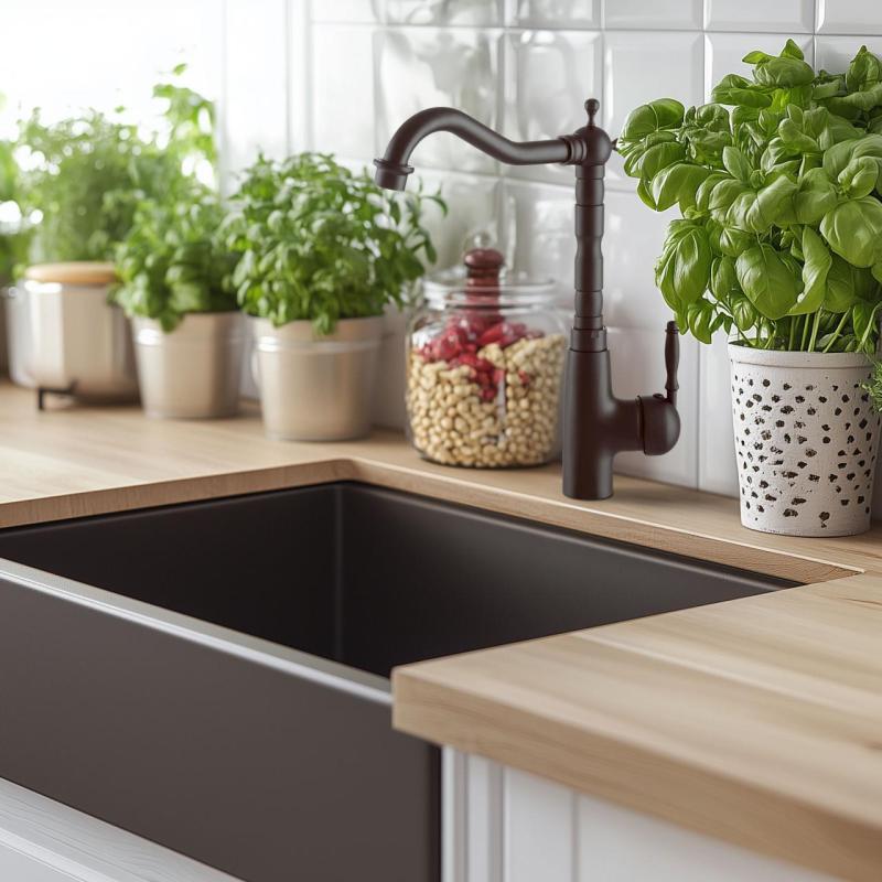 Graniteland Verve Baterie Kuchenna Czarna z Obracaną Wylewką 1208970702