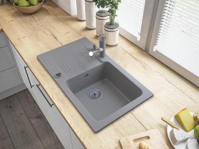 Graniteland Ceres Kuchenna Bateria Szara z Wyciąganą Wylewką i Podwójną Funkcją Ręcznego Prysznica 1208970710